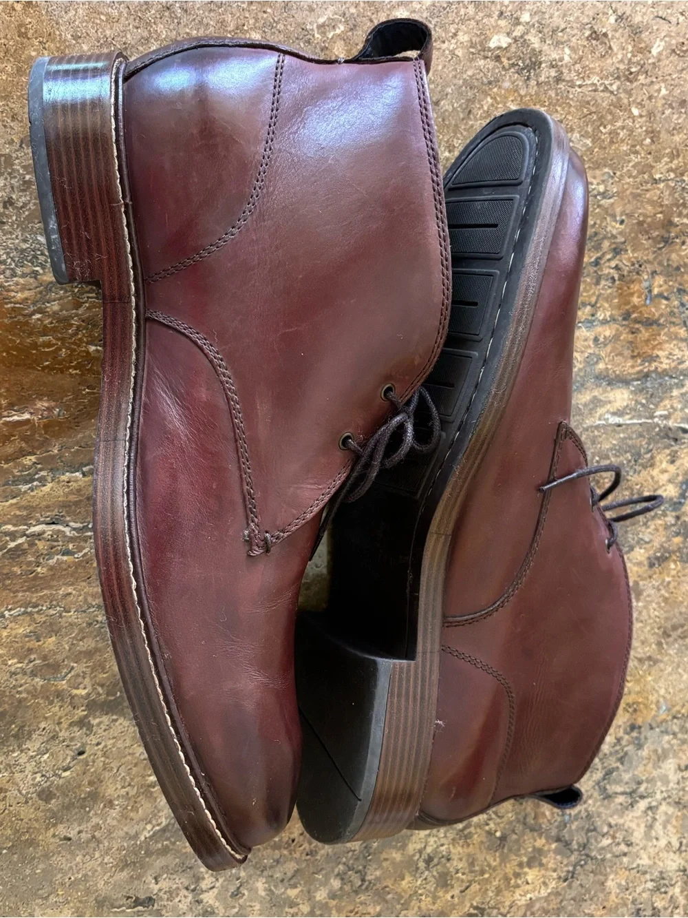 Cole Haan Men’s Chestnut Brown Leather Chukka Boots